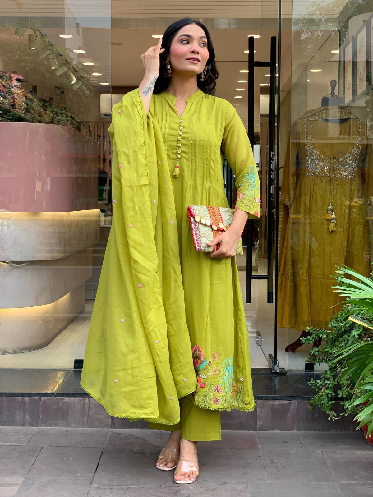 Festival Special Chanderi Silk Embroidered 3-Piece Set