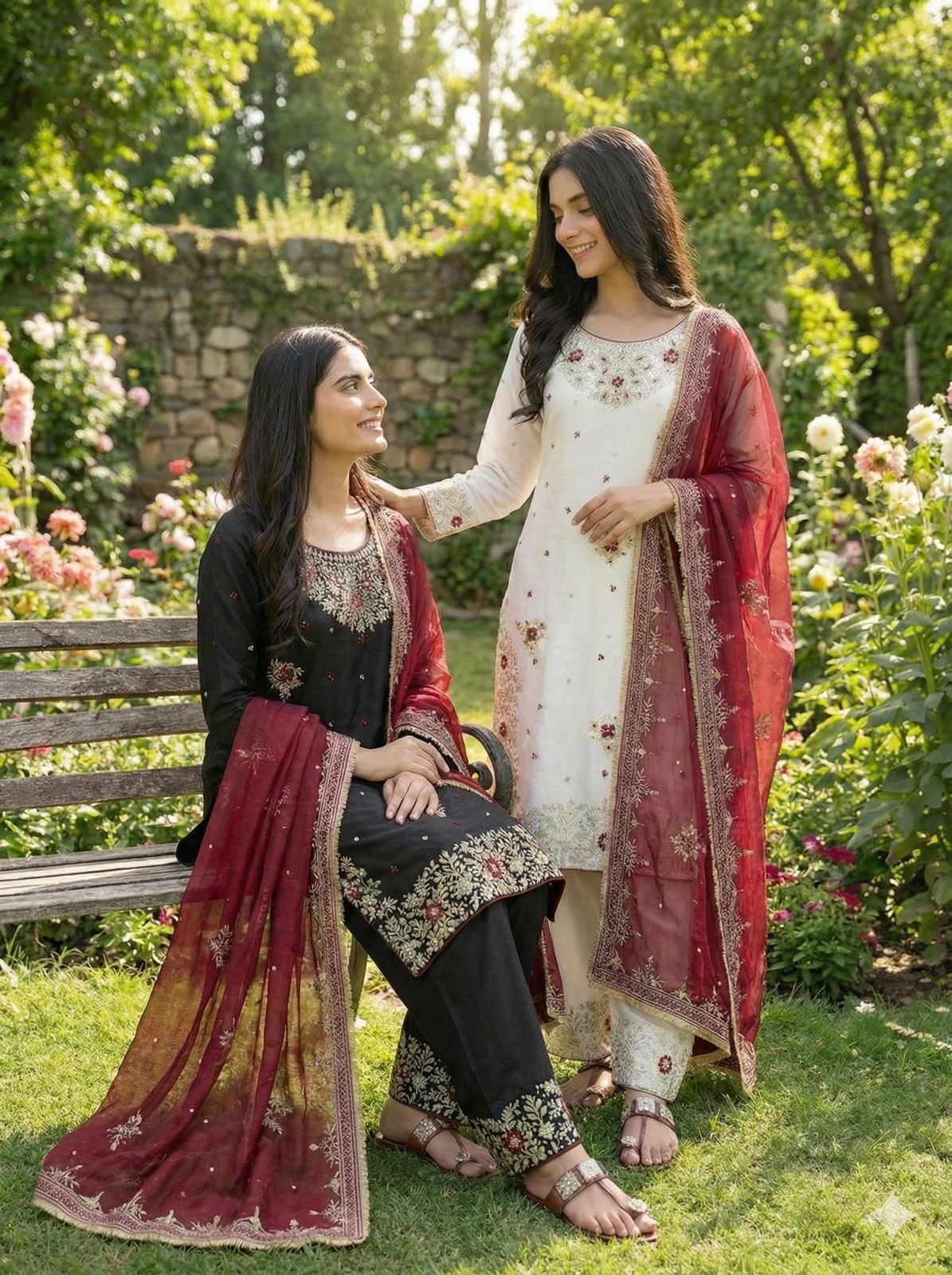 Designer GMY Silk Heavy Embroidery Sequence Palazzo Set
