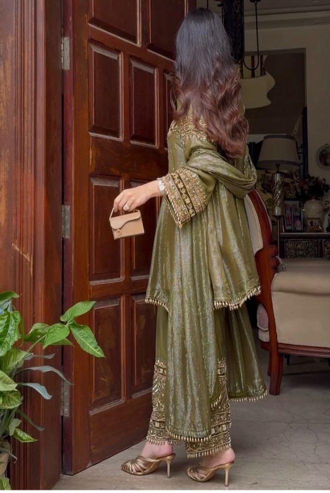 New Designer Eid Special Heavy Embroidery Sequence Fancy Patchwork Palazzo Set