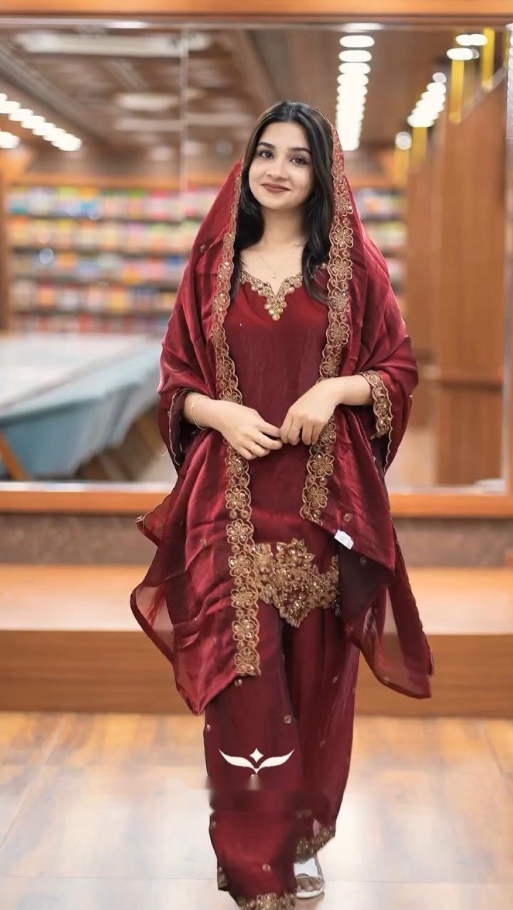 Ready-Made GMY Silk Heavy Embroidery Sequence Work Suit Set