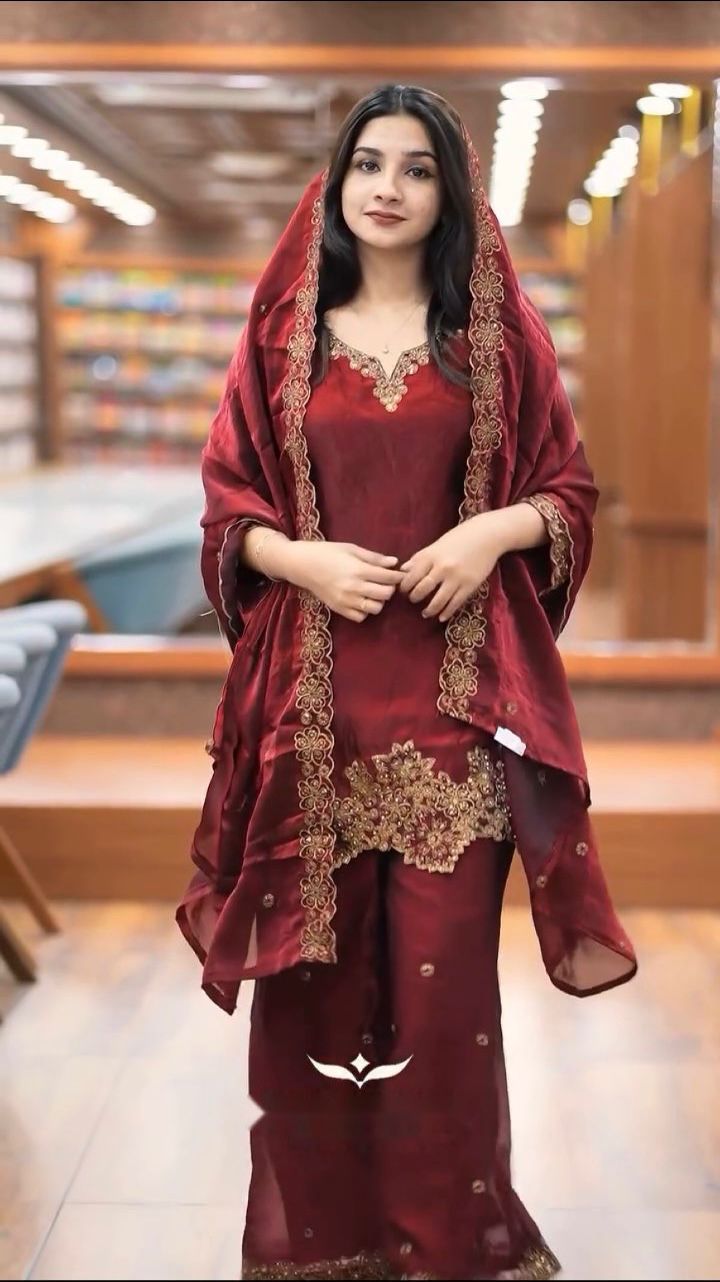 Ready-Made GMY Silk Heavy Embroidery Sequence Work Suit Set