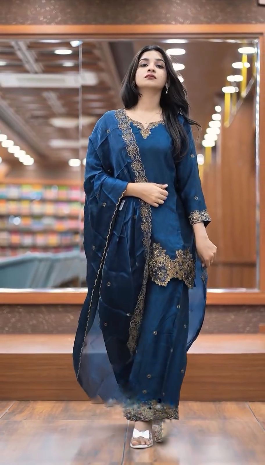Ready-Made GMY Silk Heavy Embroidery Sequence Work Suit Set