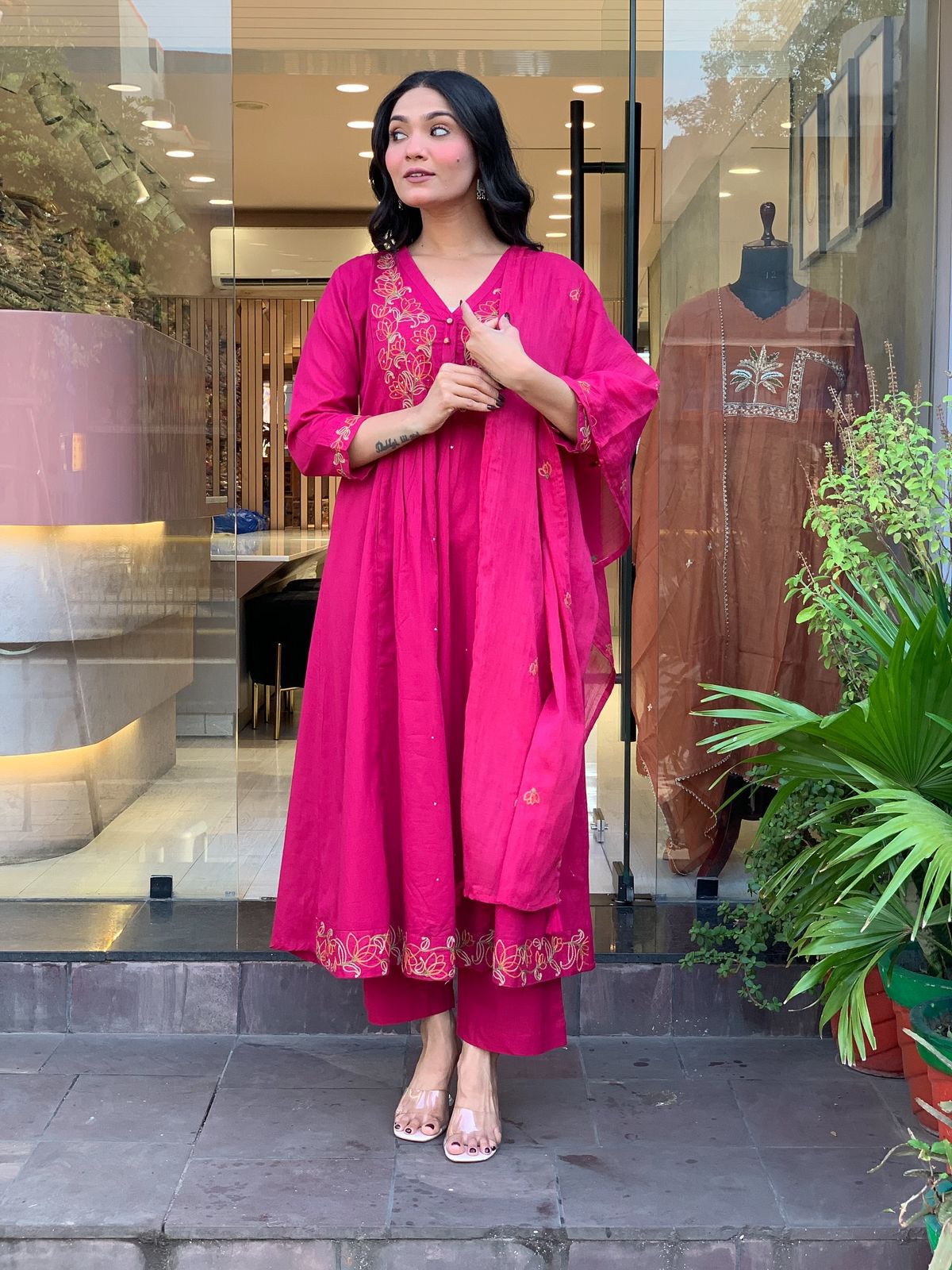 Festival Special Chanderi Silk Embroidered 3-Piece Set
