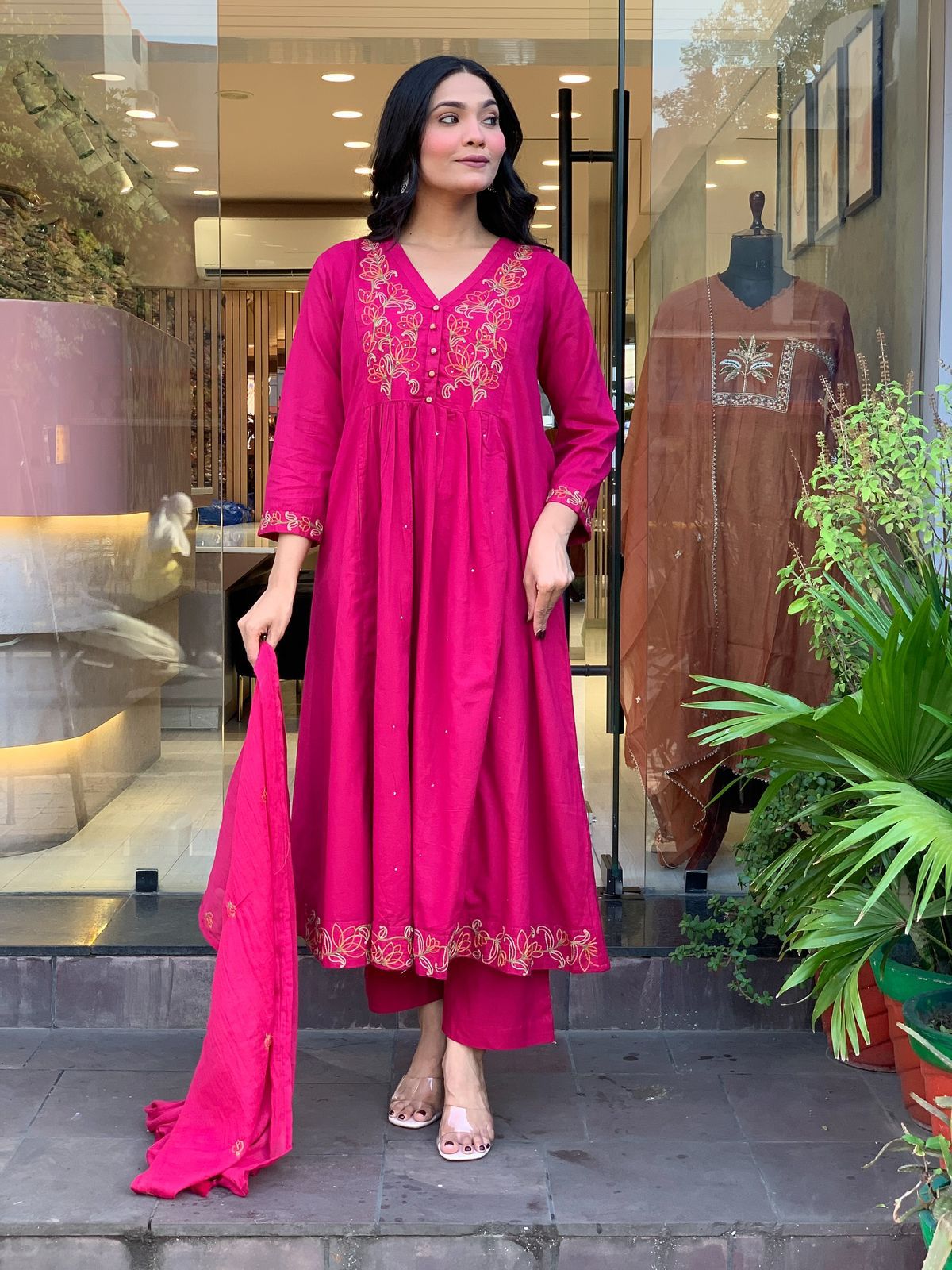 Festival Special Chanderi Silk Embroidered 3-Piece Set