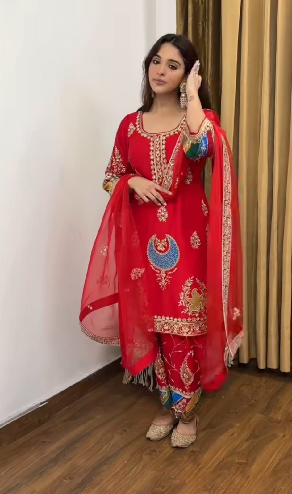 Designer Silk Embroidered Suit Set