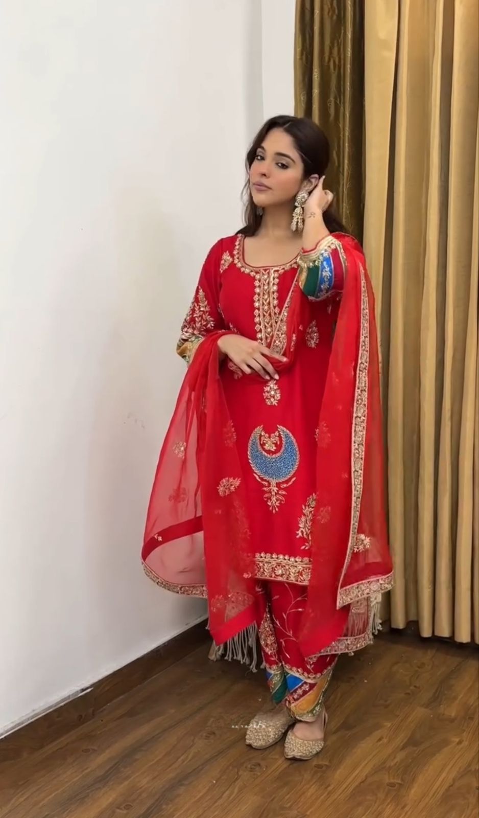 Designer Silk Embroidered Suit Set