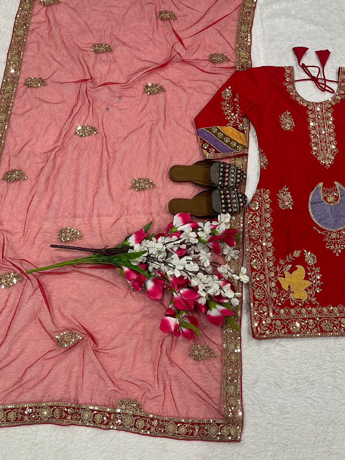 Designer Silk Embroidered Suit Set