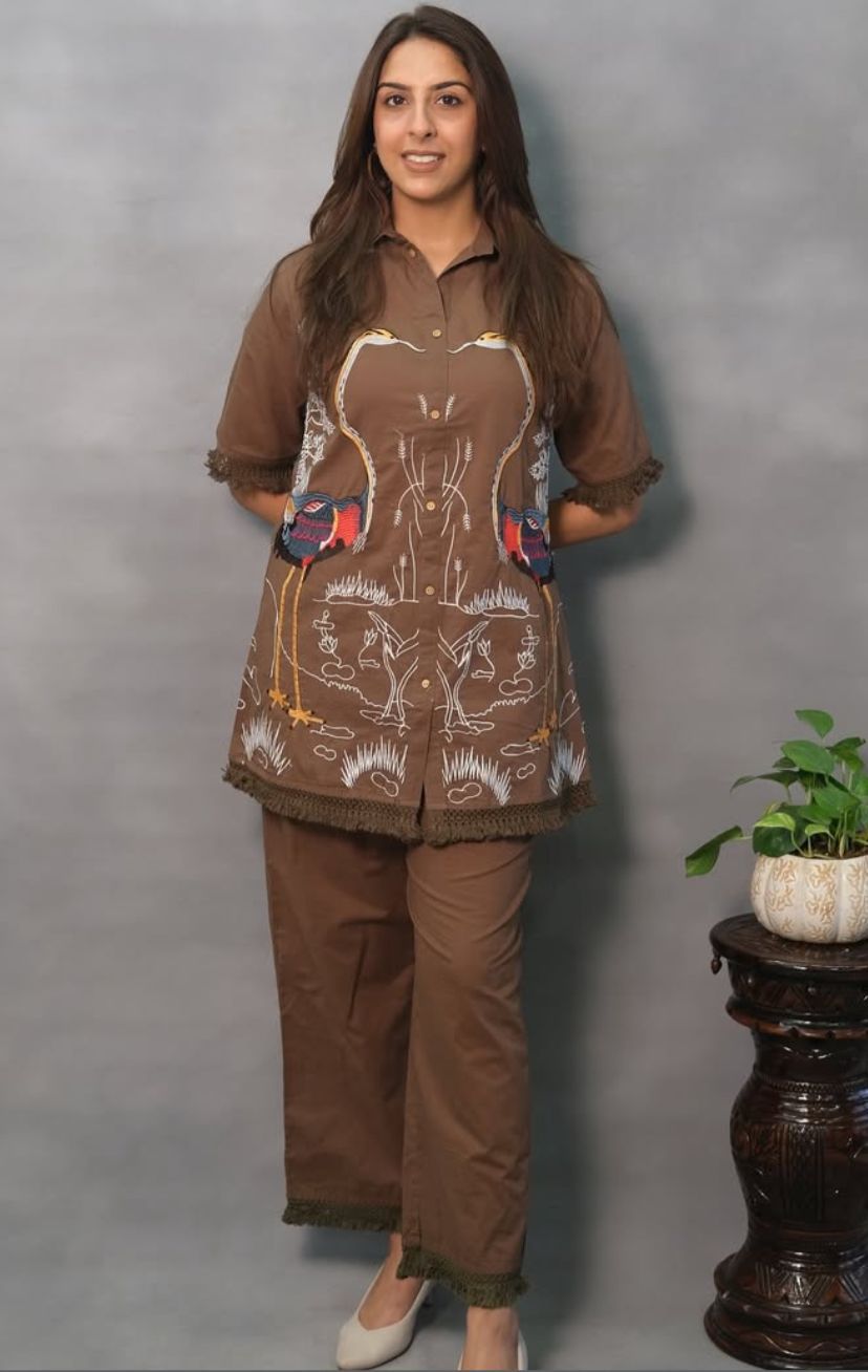 Cotton Embroidered Coord Set
