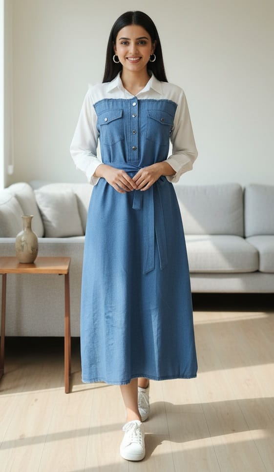 Denim Long Dress