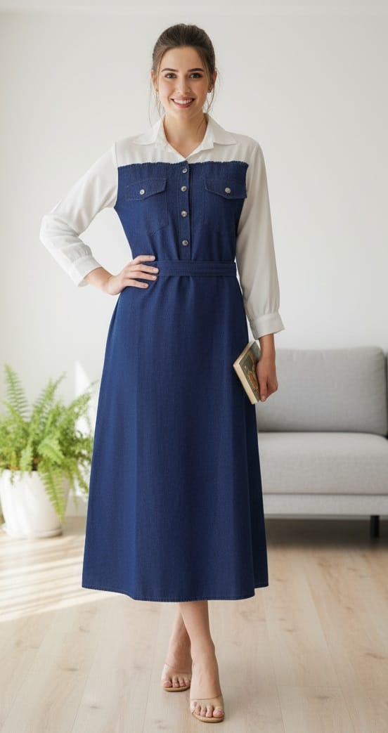 Denim Long Dress