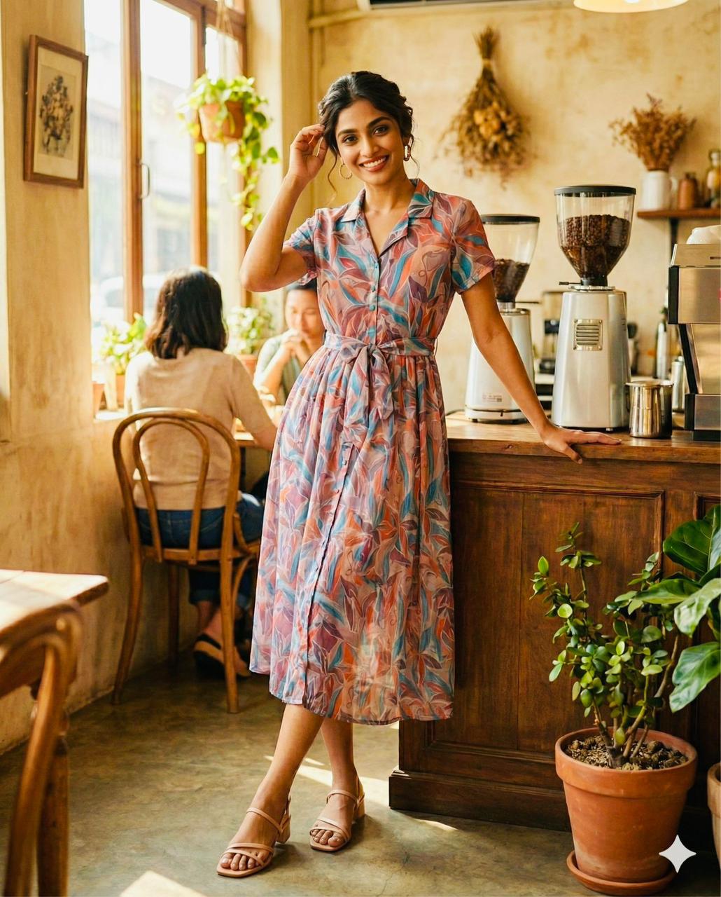 Floral Dreams Ruffle Maxi Dress - Alfino Chiffon