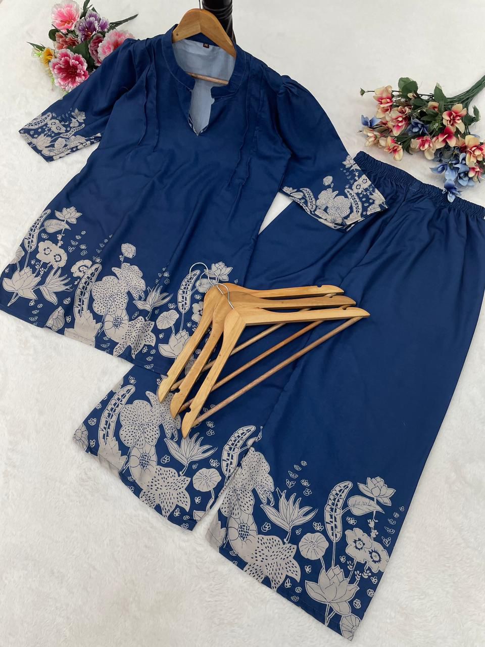 Rayon Slub Co-ord Set - Top & Pant Set