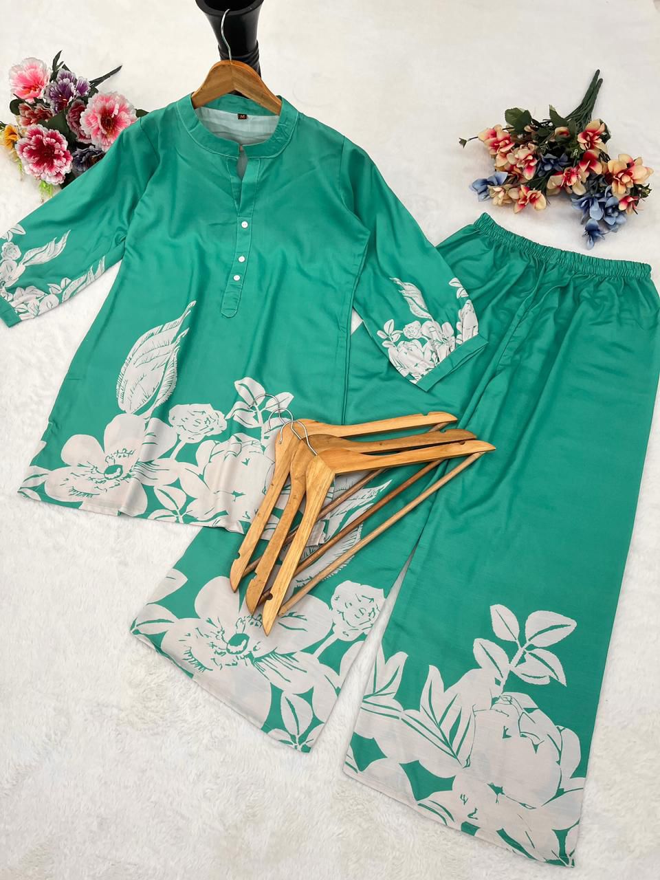 Rayon Slub Co-ord Set - Top & Pant Set
