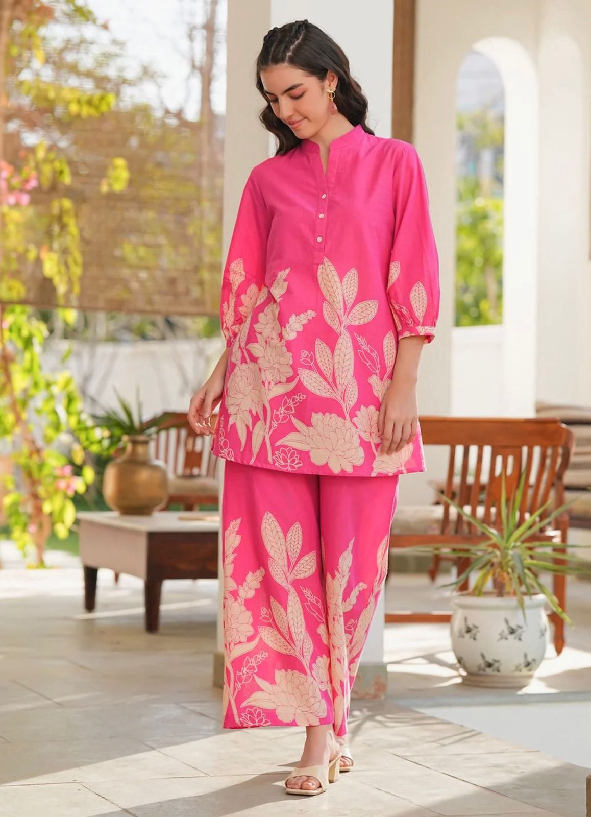 Rayon Slub Co-ord Set - Top & Pant Set