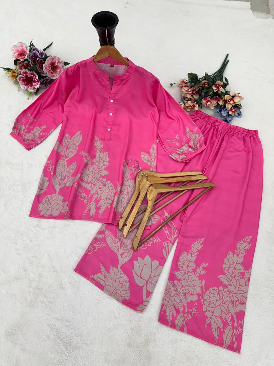 Rayon Slub Co-ord Set - Top & Pant Set