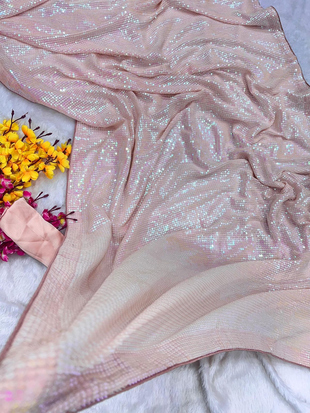 Bollywood Celebrity Sequence Saree - Soft Georgette with Sequins Embroidery