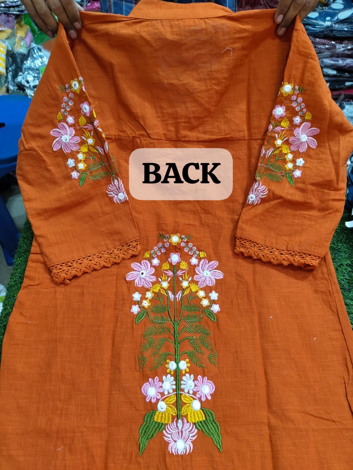Designer Cotton Co-Ord Set with Hand & Back Embroidery
