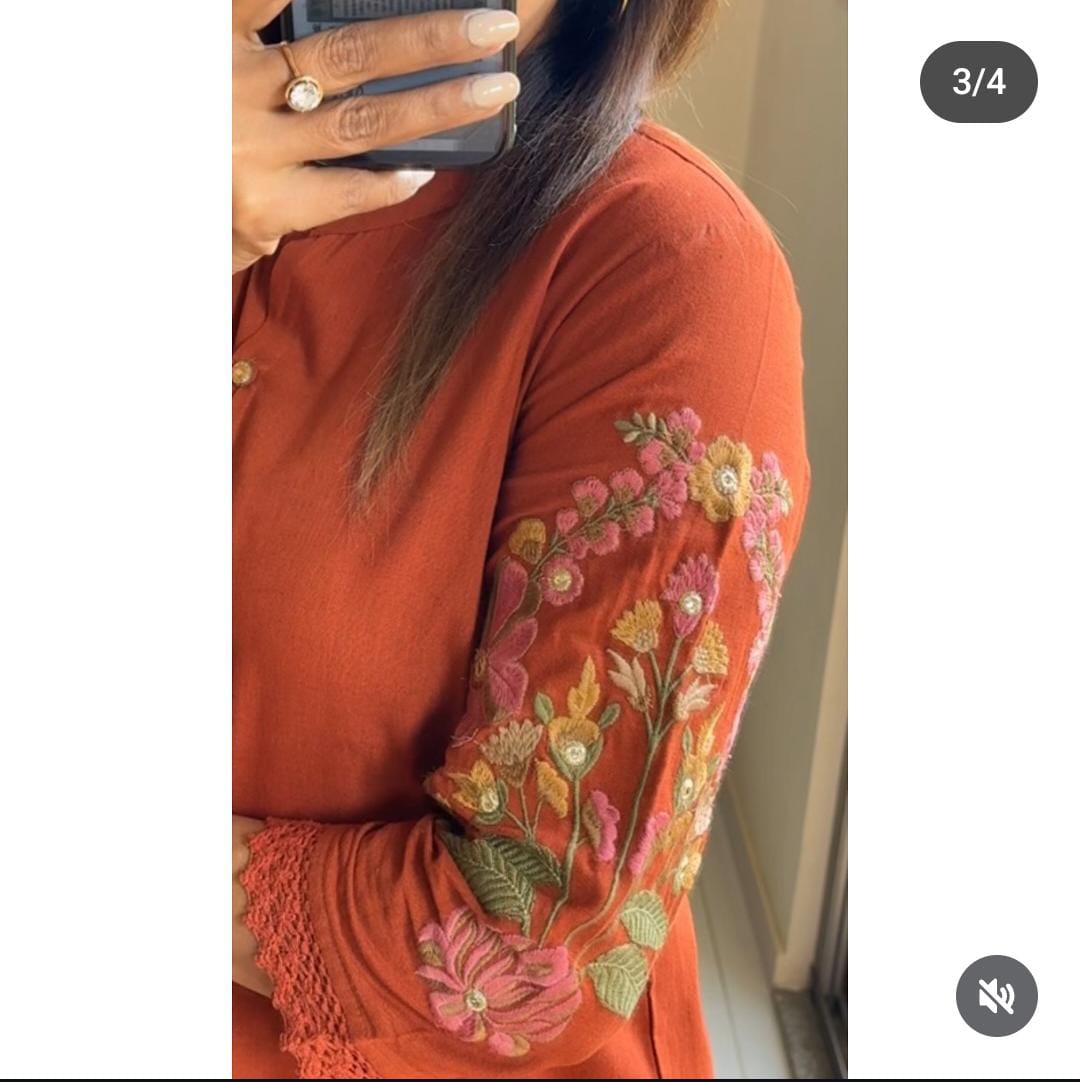 Designer Cotton Co-Ord Set with Hand & Back Embroidery