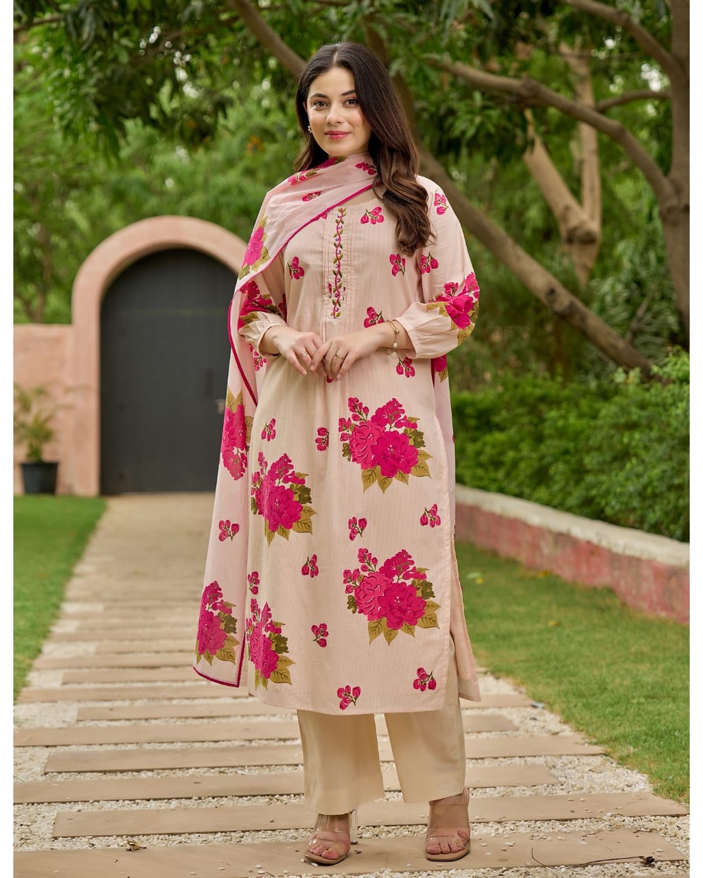 Holi Special Heavy Cotton Embroidered Suit Set
