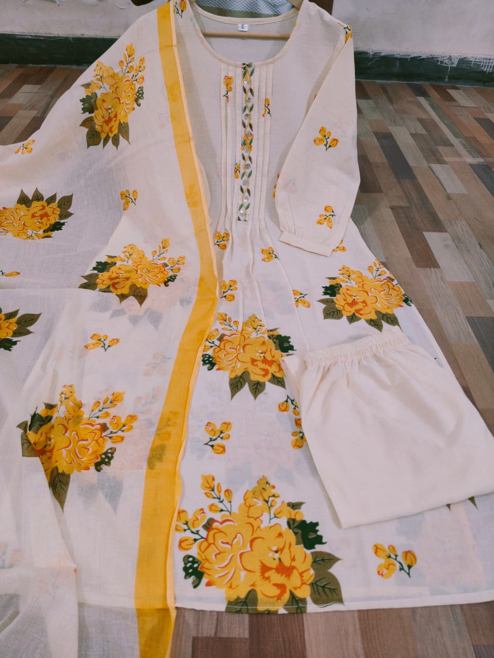 Holi Special Heavy Cotton Embroidered Suit Set