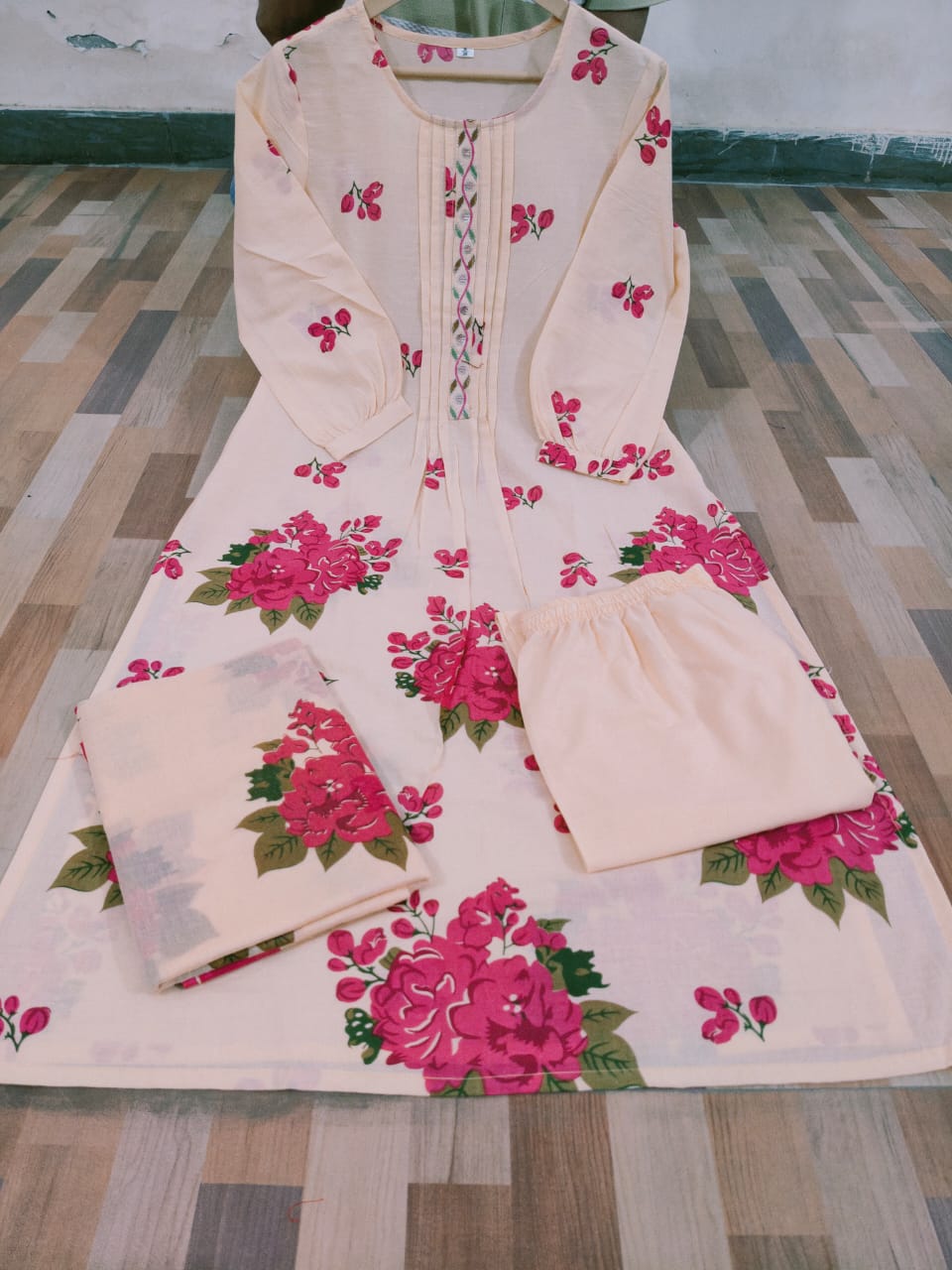 Holi Special Heavy Cotton Embroidered Suit Set