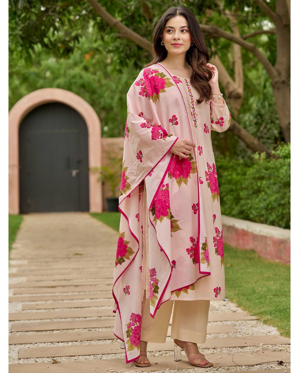 Holi Special Heavy Cotton Embroidered Suit Set