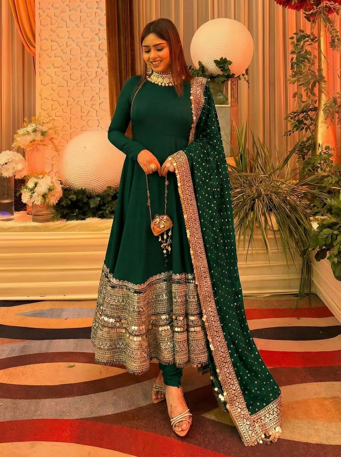Premium Anarkali Gown with Dupatta - Coding Sequence Work