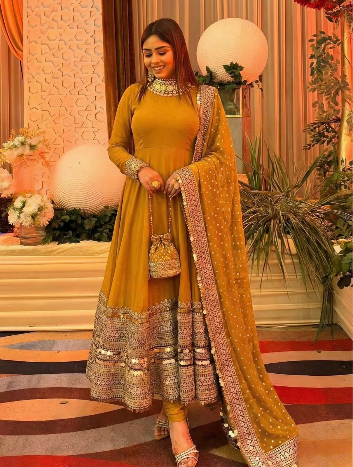 Premium Anarkali Gown with Dupatta - Coding Sequence Work