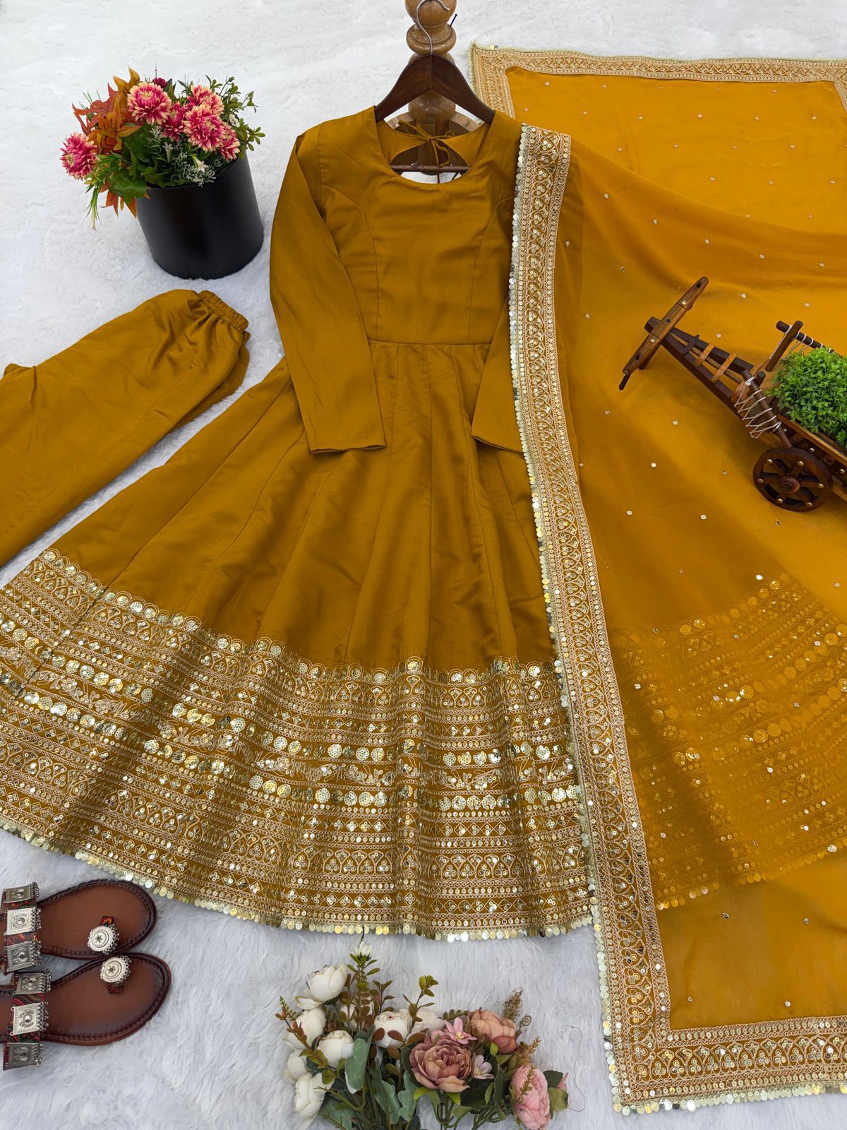 Premium Anarkali Gown with Dupatta - Coding Sequence Work