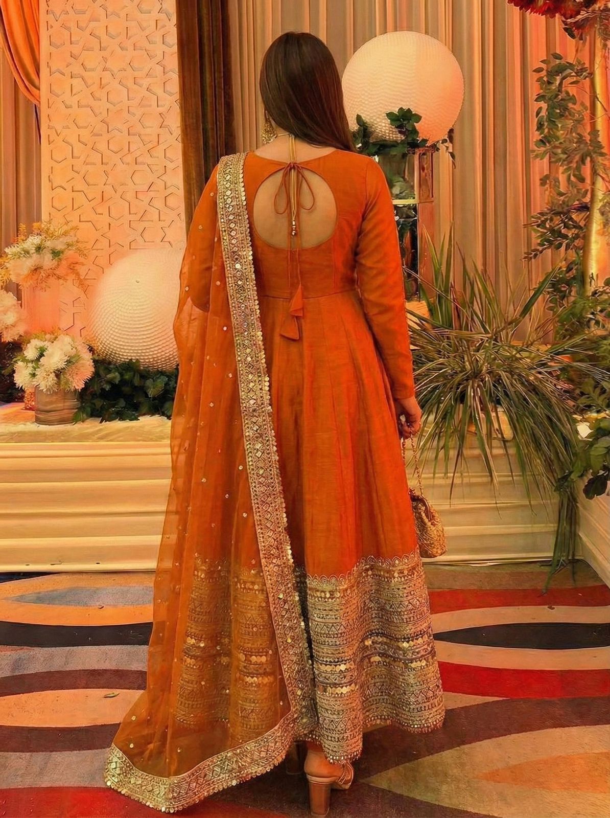 Premium Anarkali Gown with Dupatta - Coding Sequence Work