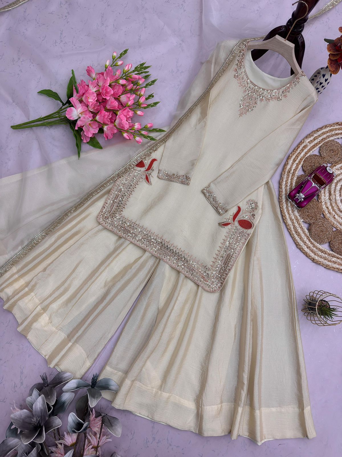 Designer Party Wear Embroidered Coord Set