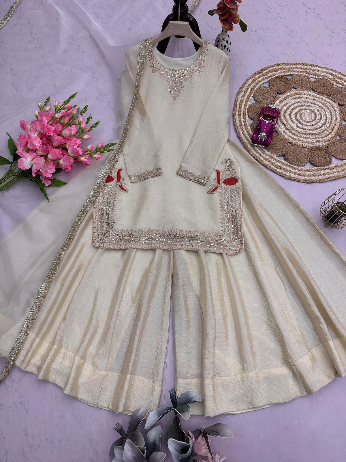 Designer Party Wear Embroidered Coord Set