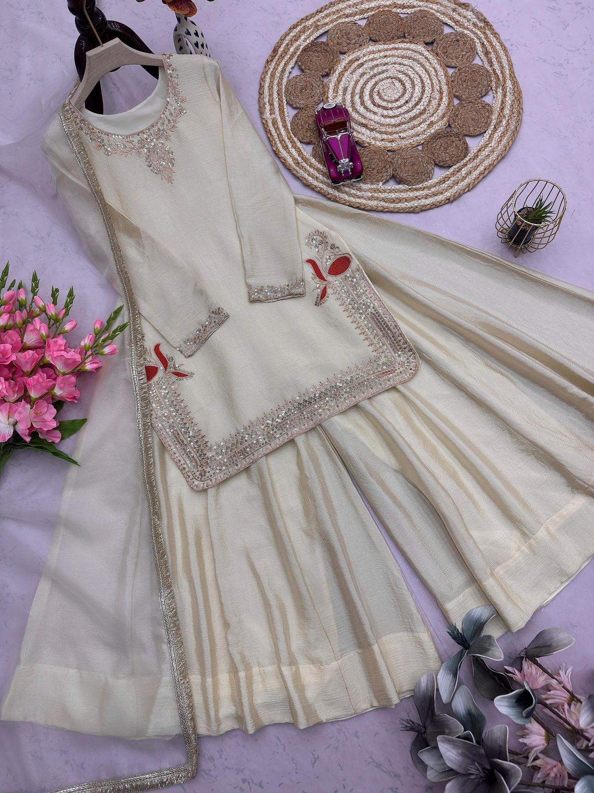 Designer Party Wear Embroidered Coord Set