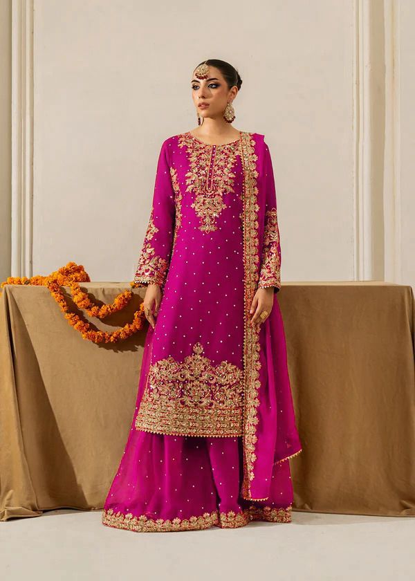 Premium Faux Georgette Embroidered Coord Set