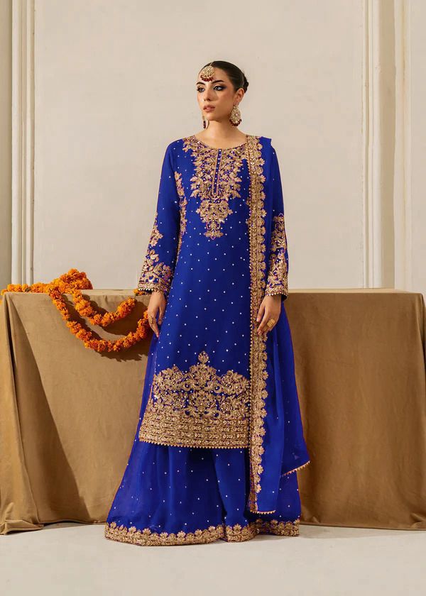 Premium Faux Georgette Embroidered Coord Set