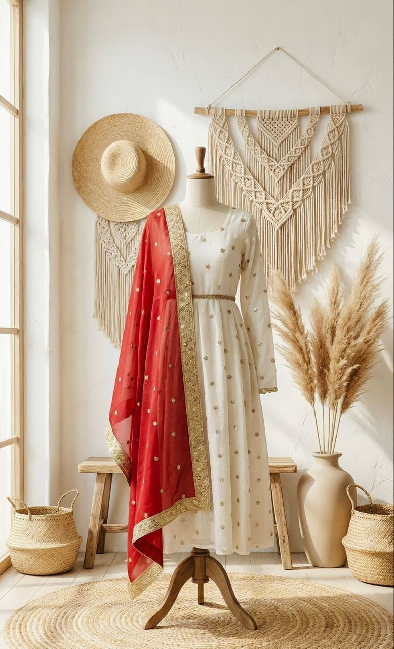 Shalini Embroidered Anarkali Suit with Belt