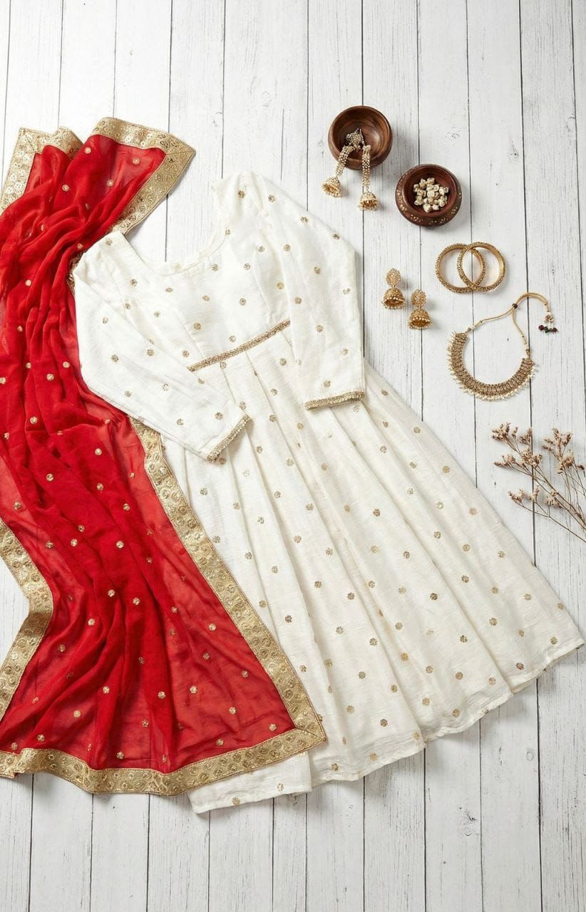 Shalini Embroidered Anarkali Suit with Belt