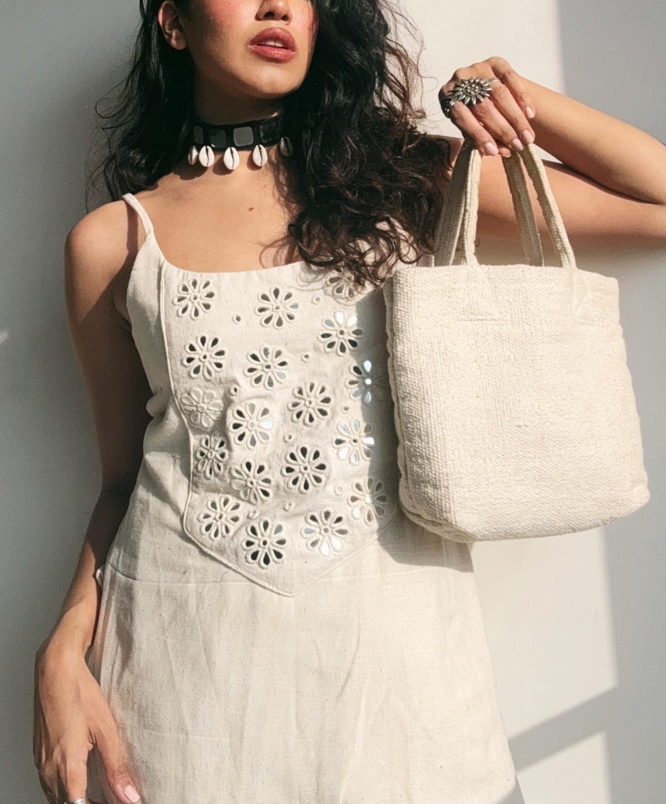 White Eyelet Cotton Co-ord Set - Summer & Valentine Special