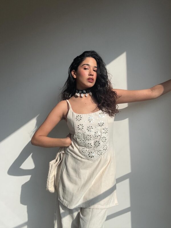 White Eyelet Cotton Co-ord Set - Summer & Valentine Special