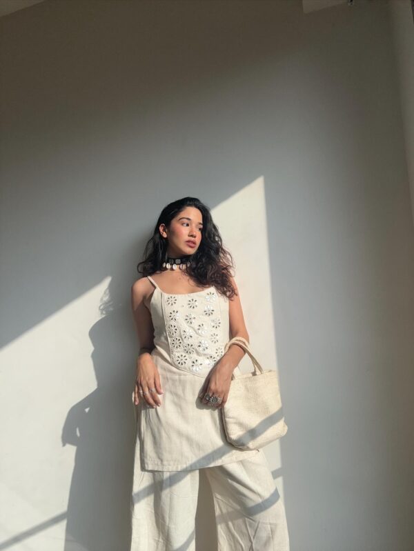 White Eyelet Cotton Co-ord Set - Summer & Valentine Special