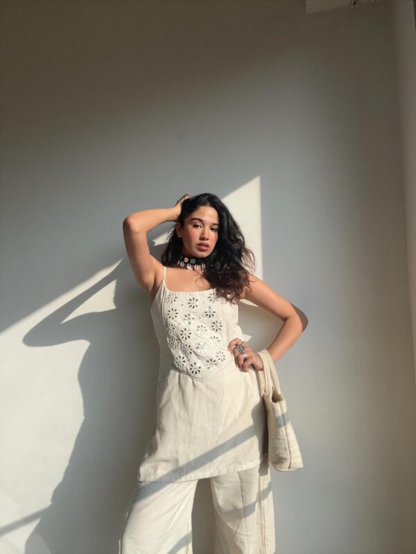 White Eyelet Cotton Co-ord Set - Summer & Valentine Special