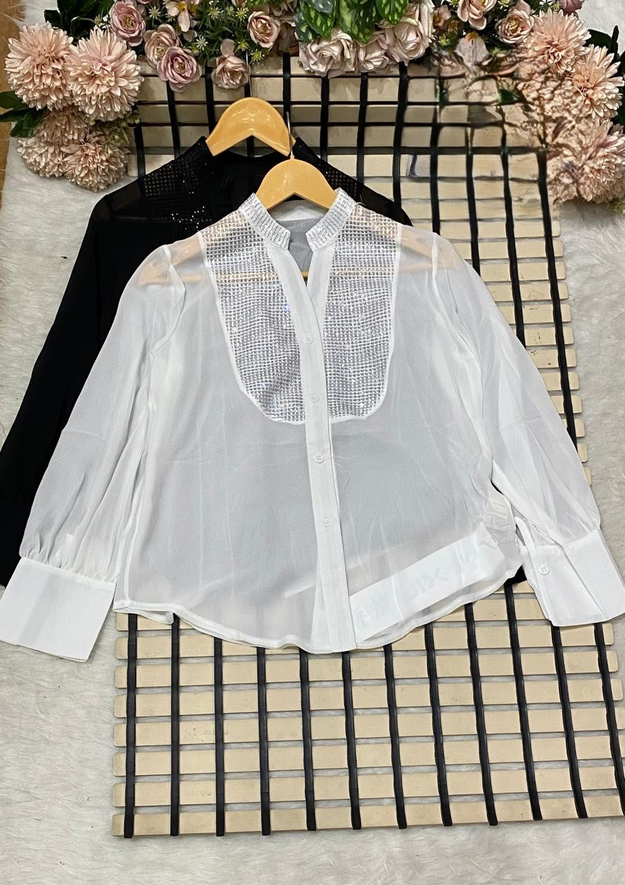 Party Wear Embellished Shirt