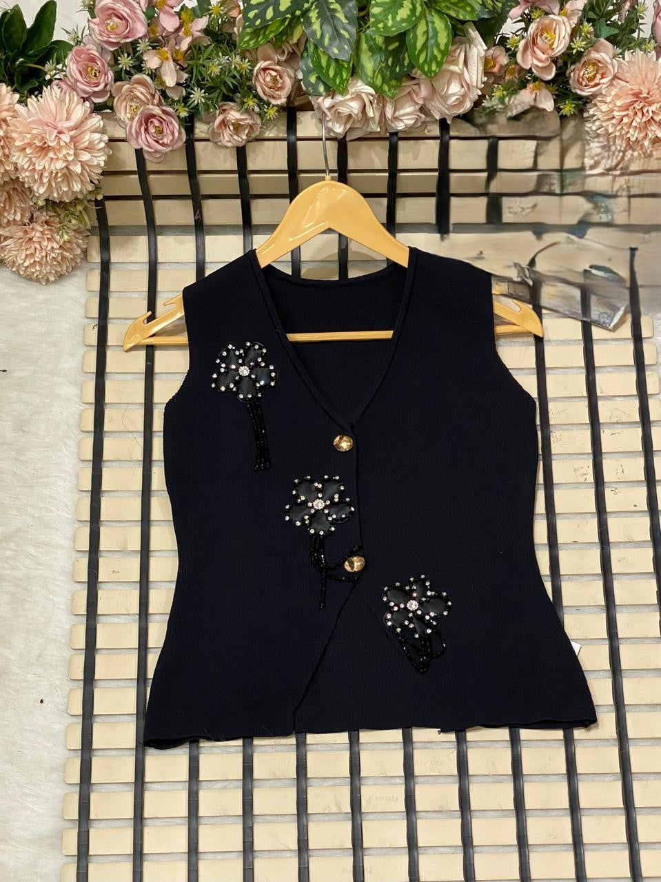 Party Wear Embellished Vest Top