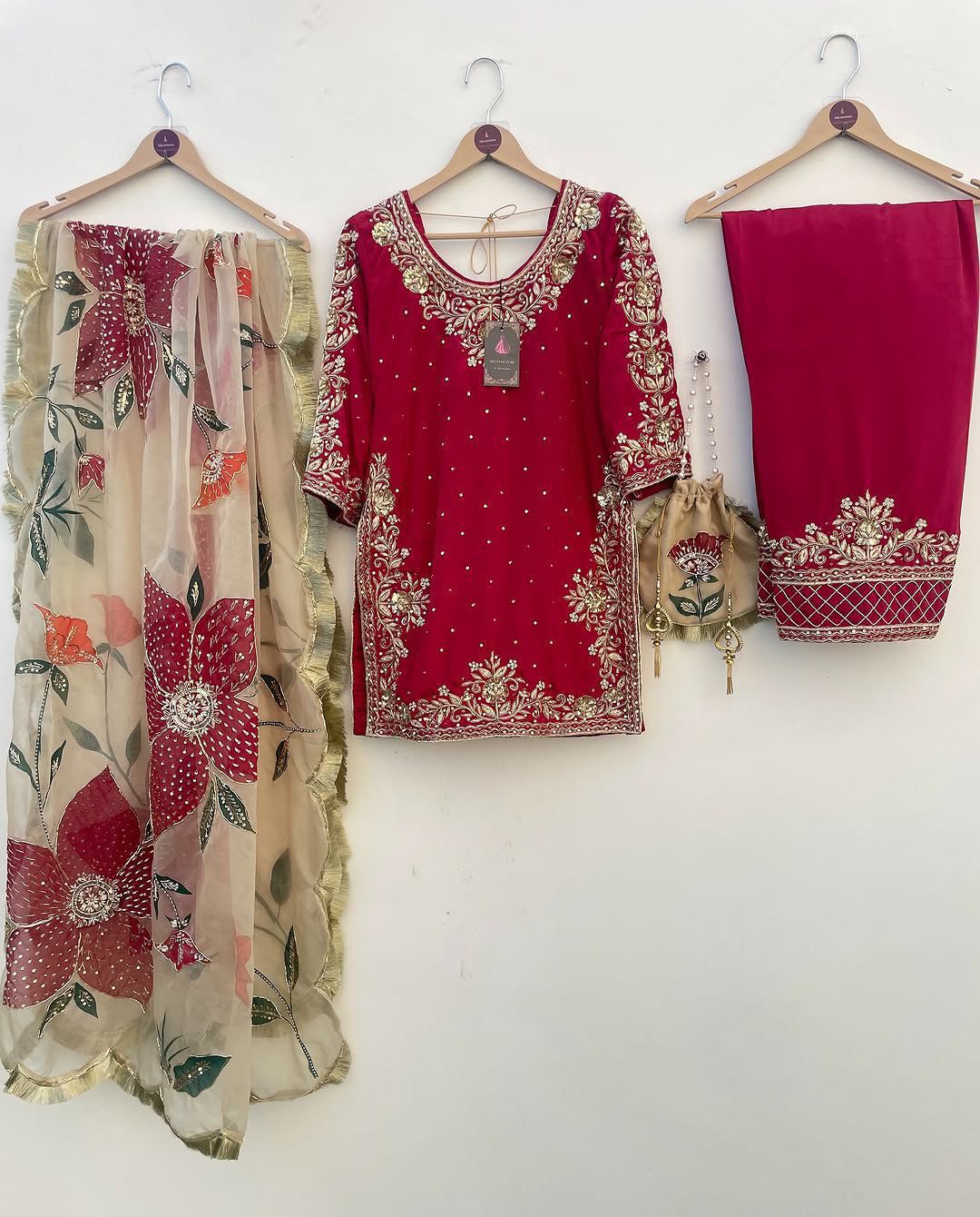 GMY Silk Cording Sequence Embroidery & Beads Coord Set with Dupatta