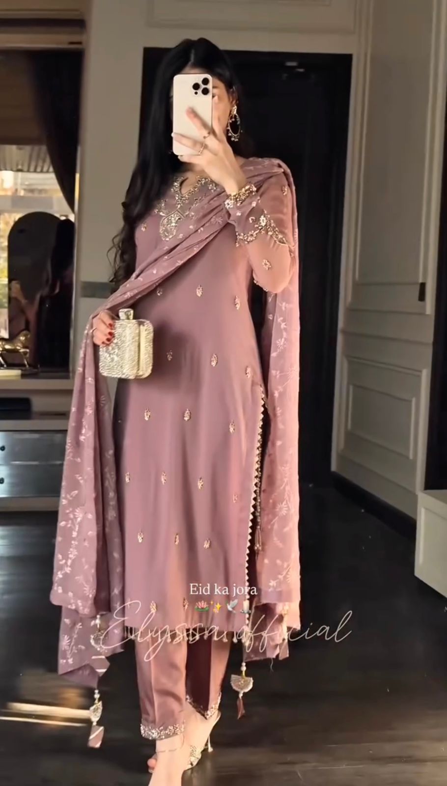 Heavy Faux Georgette Embroidered Top, Pant & Dupatta Set – Sequence & Beads Work