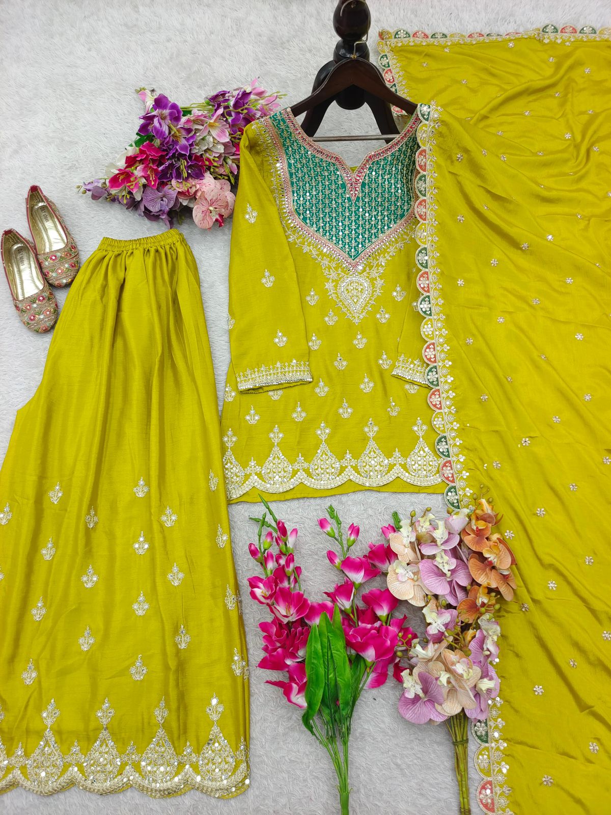 New Designer Party Sharara Suit & Dupatta Set