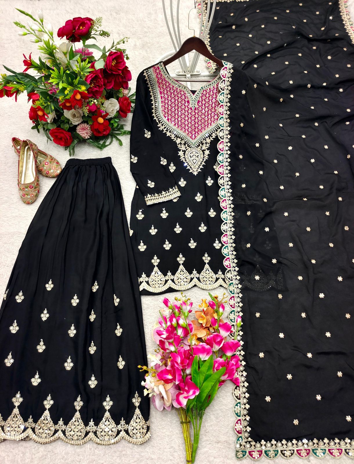 New Designer Party Sharara Suit & Dupatta Set
