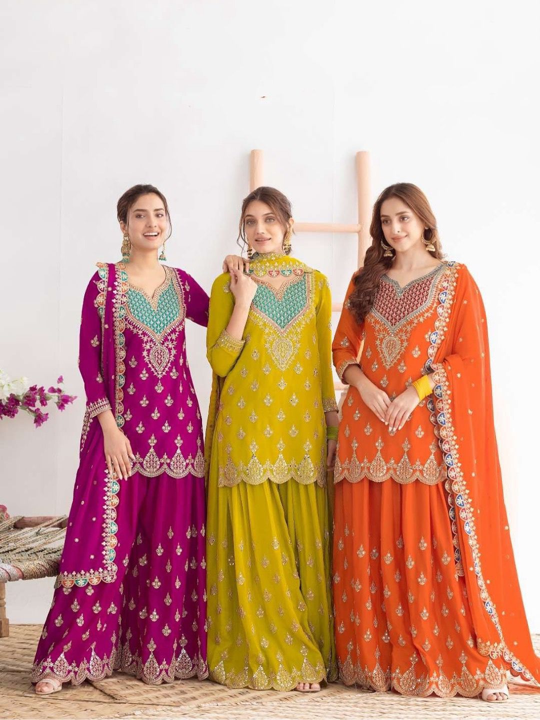 New Designer Party Sharara Suit & Dupatta Set