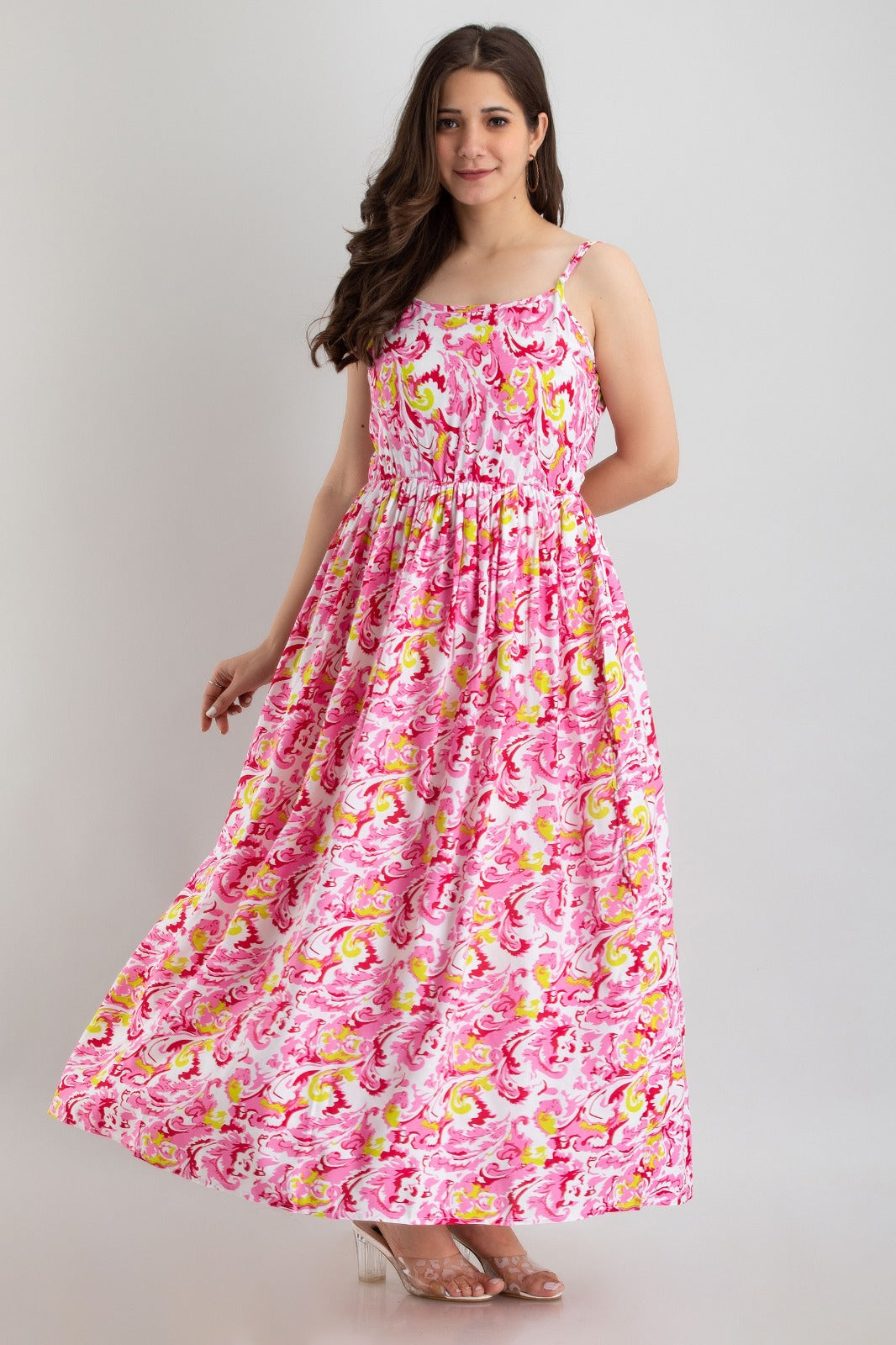 Floral Print Soft Cotton Maxi Dress