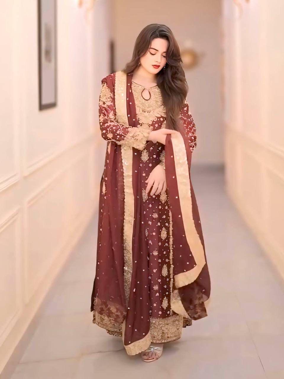 Ready To Wear Fancy Heavy Embroidery Top-Palazzo with Dupatta